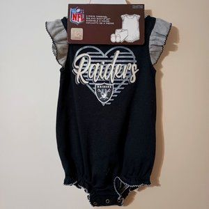 NWT~Officially Licensed NFL Raiders 3 Piece Creeper, Bib & Bootie Set (3-6 Mos.)